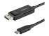CDP2DP1MBD - StarTech.com 3ft (1m) USB C to DisplayPort 1.2 Cable 4K 60Hz, Bidirectional DP to USB-C or USB-C to DP Reversible Video Adapter Cable, HBR2/HDR, USB Type C/Thunderbolt 3 Monitor Cable - Right-angle