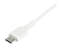 RUSB2AC2MW - StarTech.com 2m USB A to USB C Charging Cable, Durable Fast Charge & Sync USB 2.0 to USB Type C Data Cord, Rugged TPE Jacket Aramid Fiber M/M 3A White, Samsung S10, S20, iPad Pro, Pixel - Close up