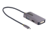 118-USBC-HDMI-VGADVI - StarTech.com USB C Video Adapter, USB C to HDMI DVI VGA Adapter, Up to 4K 60Hz, Aluminum, Multiport Video Display Adapter for Laptops, Thunderbolt 3/4 Compatible, USB Type C Monitor Adapter - Left-angle