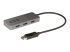 MST14DP123HD - StarTech.com 3-Port MST Hub, DisplayPort to Triple HDMI Monitors, 4K 60Hz, DP 1.4 Multi-Monitor Video Adapter with 1ft (30cm) Built-in Cable, USB Powered, Windows Only - Left-angle