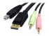 DP4N1USB6 - StarTech.com 6ft 4-in-1 USB DisplayPort® KVM Switch Cable w/ Audio & Microphone (DP4N1USB6) - Close up