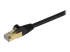C6ASPAT15BK - StarTech.com 15ft CAT6A Ethernet Cable, 10 Gigabit Shielded Snagless RJ45 100W PoE Patch Cord, CAT 6A 10GbE STP Network Cable w/Strain Relief, Black, Fluke Tested/UL Certified Wiring/TIA - Close up