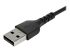 RUSB2AC1MB - StarTech.com 1m USB A to USB C Charging Cable, Durable Fast Charge & Sync USB 2.0 to USB Type C Data Cord, Rugged TPE Jacket Aramid Fiber M/M 3A Black, Samsung S10, S20, iPad Pro, Pixel - Close up
