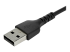 RUSB2AC2MB - StarTech.com 2m USB A to USB C Charging Cable, Durable Fast Charge & Sync USB 2.0 to USB Type C Data Cord, Rugged TPE Jacket Aramid Fiber M/M 3A Black, Samsung S10, S20, iPad Pro, Pixel - Close up