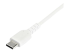 RUSB2AC1MW - StarTech.com 1m USB A to USB C Charging Cable, Durable Fast Charge & Sync USB 2.0 to USB Type C Data Cord, Rugged TPE Jacket Aramid Fiber M/M 3A White, Samsung S10, S20, iPad Pro, Pixel - Close up