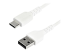 RUSB2AC1MW - StarTech.com 1m USB A to USB C Charging Cable, Durable Fast Charge & Sync USB 2.0 to USB Type C Data Cord, Rugged TPE Jacket Aramid Fiber M/M 3A White, Samsung S10, S20, iPad Pro, Pixel - Right-angle
